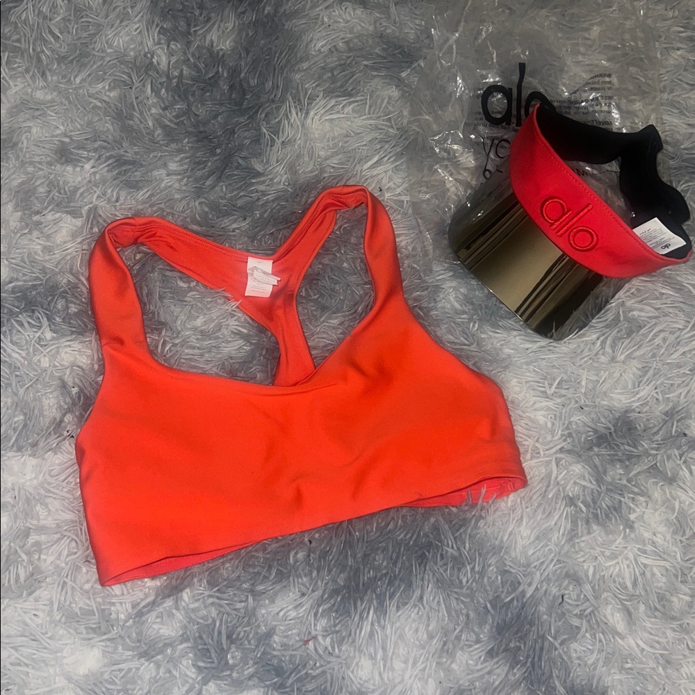 ALO Yoga Orange Racerback Sports Bra